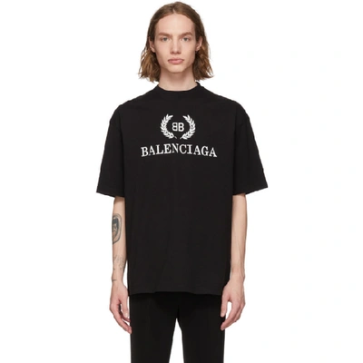 Shop Balenciaga Black Bb T-shirt In 1000 Black