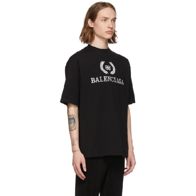 Shop Balenciaga Black Bb T-shirt In 1000 Black