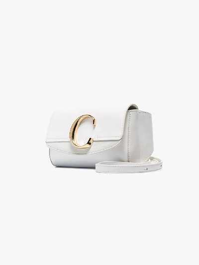 Shop Chloé White C Ring Leather Belt Bag