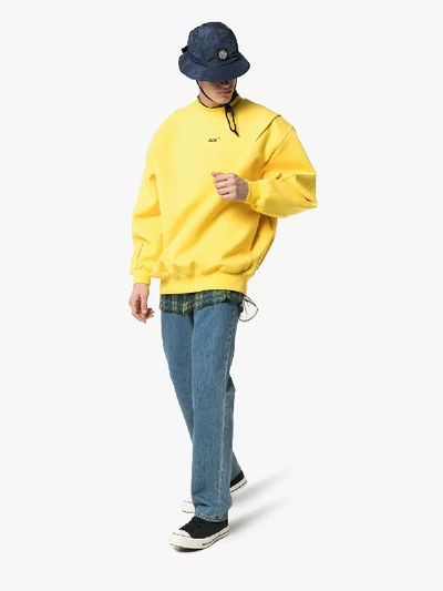Shop Ader Error Basic Sweatshirt With Small Logo In Yellow