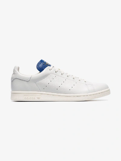 Shop Adidas Originals Adidas White And Blue Stan Smith Sneakers In Grey