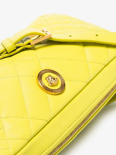 Shop Versace Gesteppte Gürteltasche Mit Medusa In Yellow