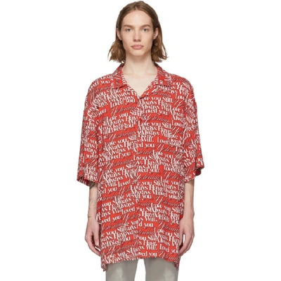 Balenciaga I Will Always Love You Oversized Shirt In Red | ModeSens