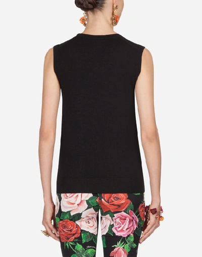 Shop Dolce & Gabbana Sweater In Wool And Silk In Black