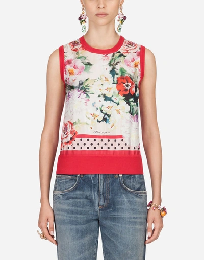 Shop Dolce & Gabbana Silk Knit In Floral Print
