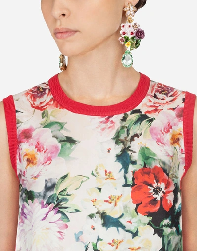 Shop Dolce & Gabbana Silk Knit In Floral Print