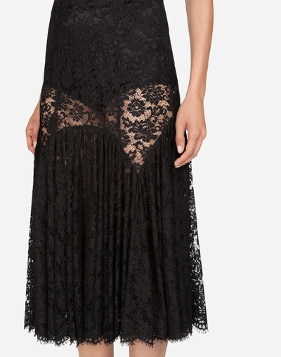 Shop Dolce & Gabbana Lace Dress In Black