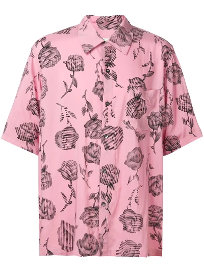 Shop Aries Rose Bowling Shirt - Pink