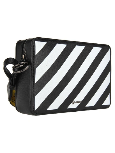 Shop Off-white Off White  Black And White Diag Leather Belt Bag