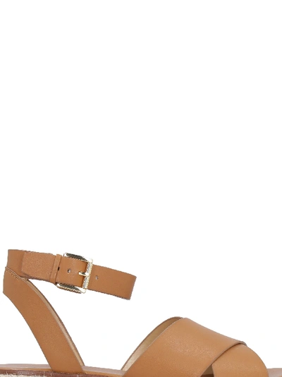 Shop Michael Kors Leather Sandals In Brown