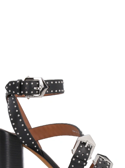 Shop Givenchy Studded Leather Sandals In Black