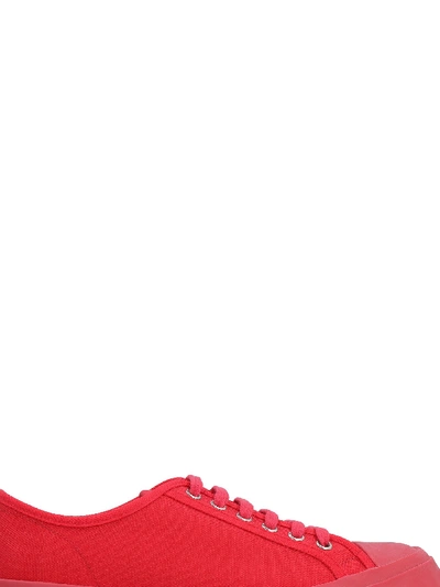 Shop Marni Canvas Low-top Sneakers In Red