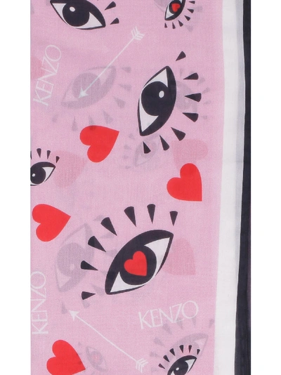 Shop Kenzo Patterned Scarf In Pink