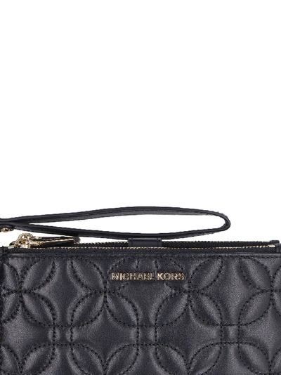 Shop Michael Kors Adele Leather Smartphone Wallet In Black