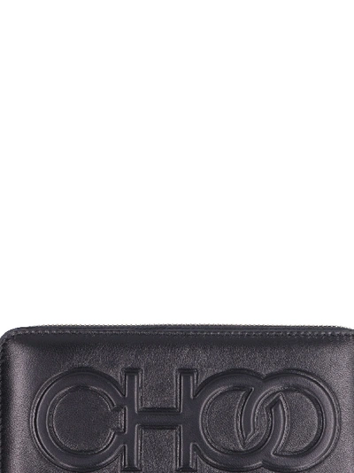 Shop Jimmy Choo Bettina Ziparound Leather Wallet In Black