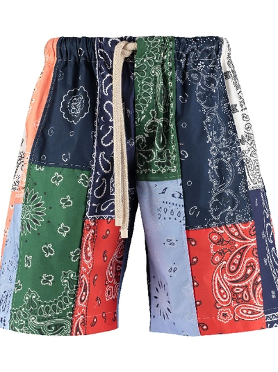 Shop Loewe Printed Cotton Bermuda Shorts In Multicolor