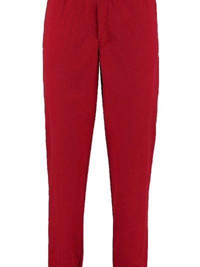 Shop Ami Alexandre Mattiussi Techno Fabric Track Pants In Red