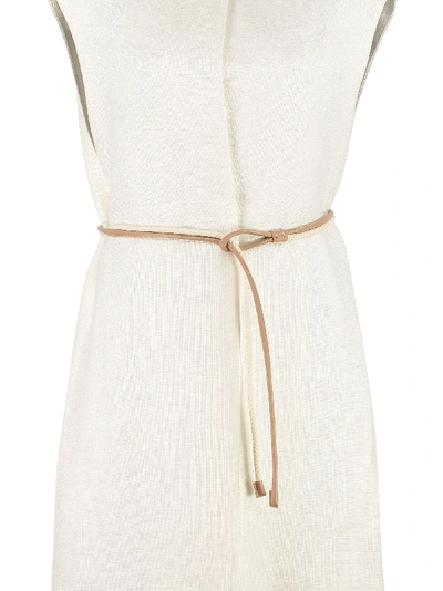 Shop Max Mara Cera Belted Long Vest In Ivory