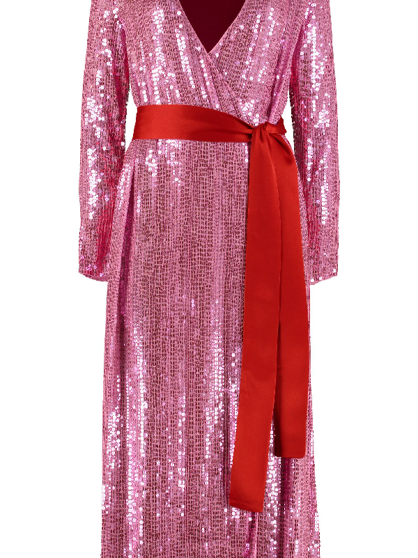 attico sequin wrap dress