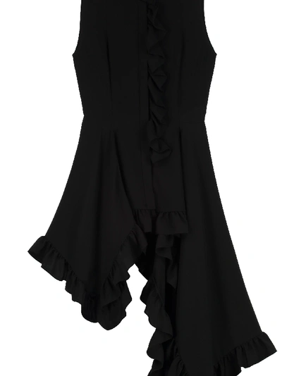 Shop Alexander Mcqueen Asymmetric Silk Shirt In Black