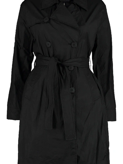 Shop Add Trench Coat With Inner Down Jacket In Black