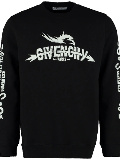 Shop Givenchy Printed Cotton Sweatshirt In Black