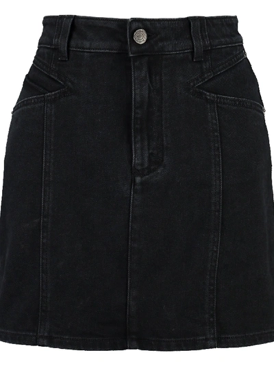 Shop Givenchy Denim Mini Skirt In Black