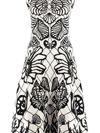 Shop Alexander Mcqueen Knitted Jacquard Dress In White