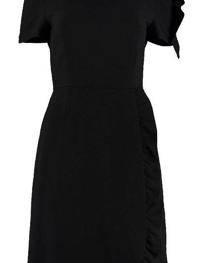 Shop Prada Ruffled Sheath Dress In Black