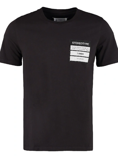Shop Maison Margiela Stereotype Cotton T-shirt In Black