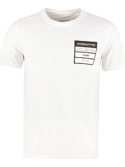 Shop Maison Margiela Stereotype Cotton T-shirt In White