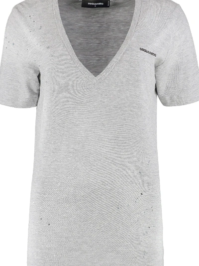 Shop Dsquared2 Cotton T-shirt With Logo In Grey