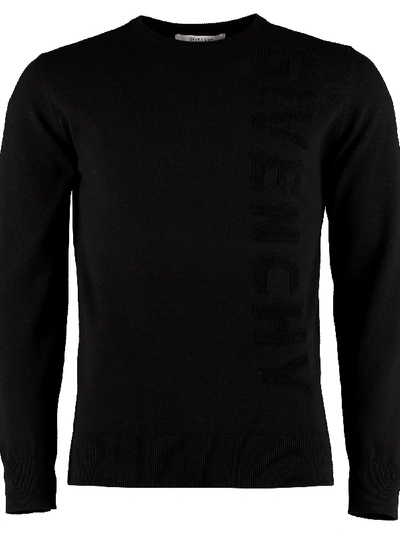 Shop Givenchy Crew-neck Cotton Sweater In Black