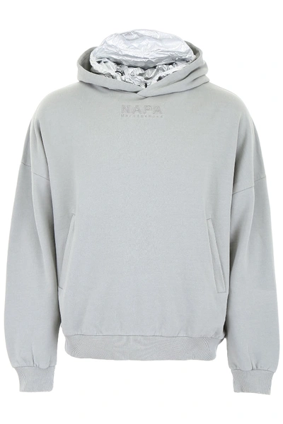 Shop Napa By Martine Rose Hoodie With Detachable Insert In Grey (yellow)