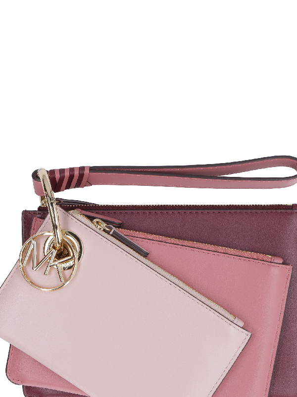 michael kors tri color leather pouch trio