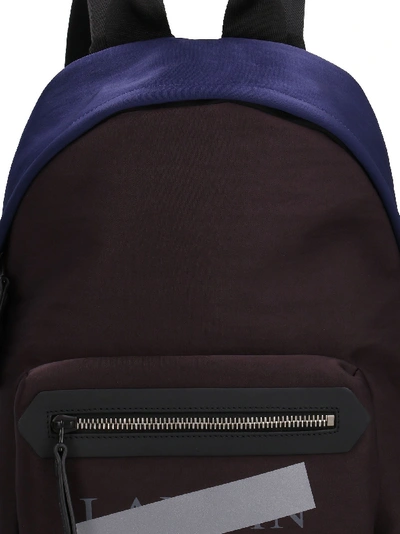 Shop Lanvin Nylon Backpack With Logo In Purple