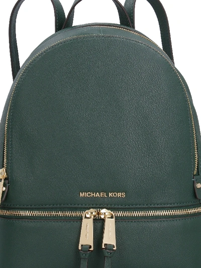 Michael Kors Rhea Leather Backpack In Green | ModeSens
