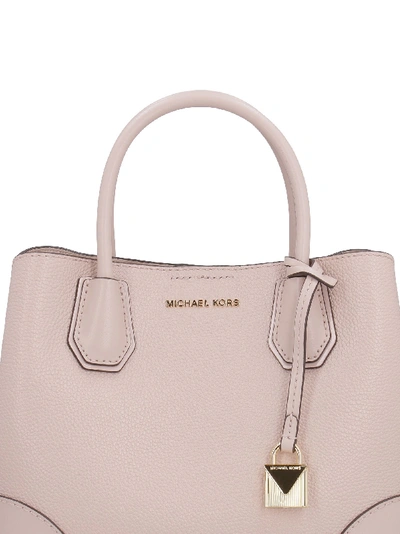 Shop Michael Kors Mercer Leather Tote-bag In Pink