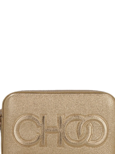 Shop Jimmy Choo Balti Metallic Leather Mini-bag In Gold