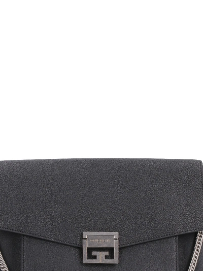 Shop Givenchy Gv3 Medium Leather Shoulder Bag In Black