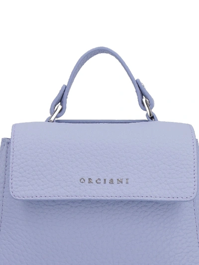 Shop Orciani Sveva Pebbled Leather Mini-handbag In Lilac