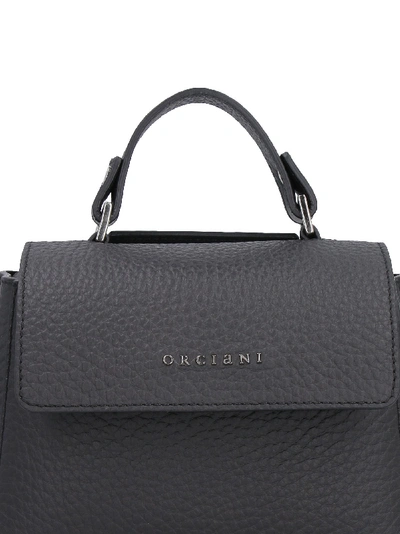 Shop Orciani Sveva Pebbled Leather Mini-handbag In Black