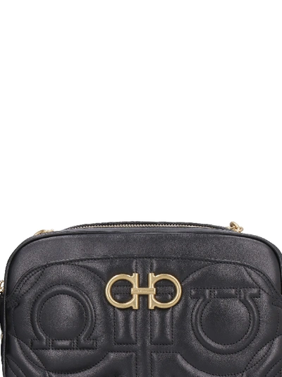 Shop Ferragamo Quilted Leather Camera Bag In Black