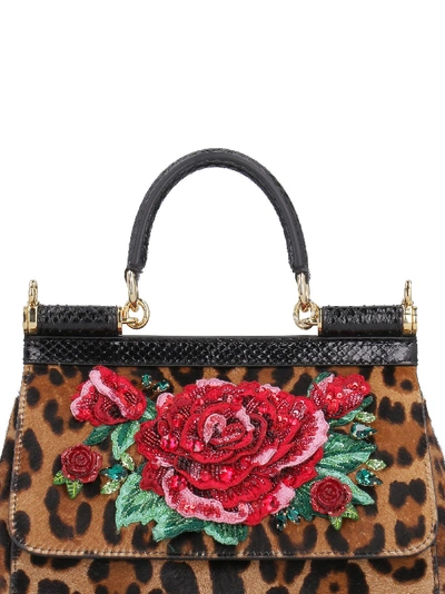 Shop Dolce & Gabbana Sicily Medium Pony Handbag In Multicolor