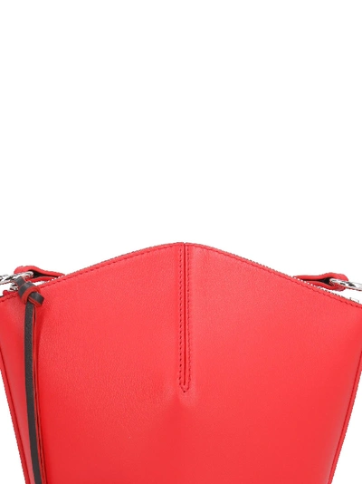 Shop Alexander Mcqueen Leather Mini Crossbody Bag In Red