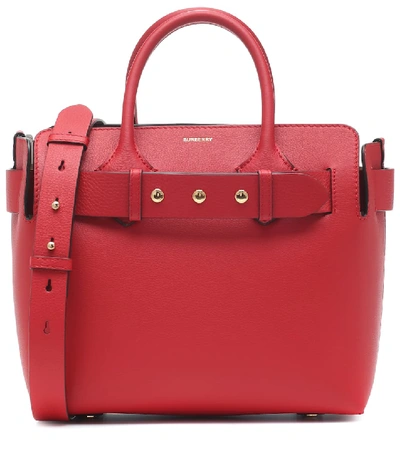 Shop Burberry The Belt Small Leather Tote In Red