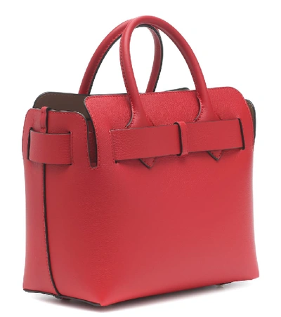 Shop Burberry The Belt Small Leather Tote In Red
