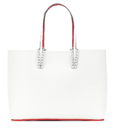 Shop Christian Louboutin Cabata Leather Tote In White