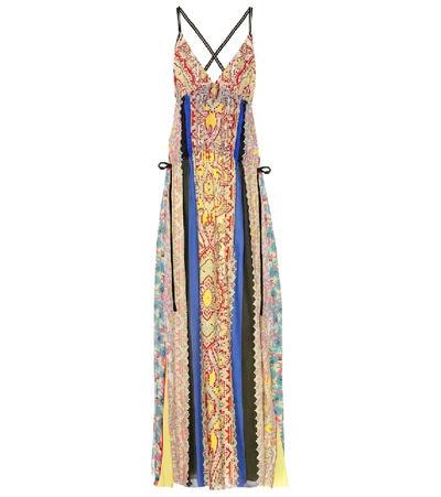 Shop Etro Printed Silk Maxi Dress In Multicoloured