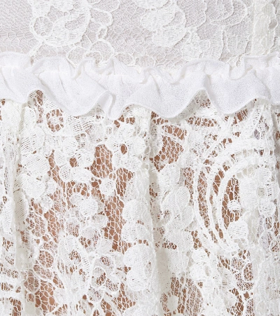 Shop Alessandra Rich Embellished Cotton-blend Lace Dress In Beige